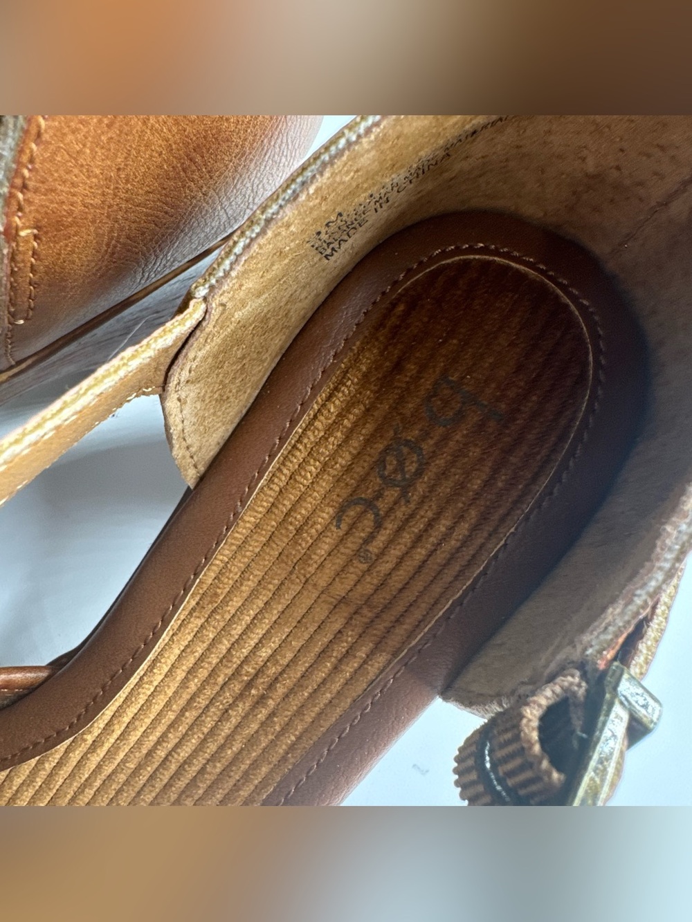 Born Brown Leather Mary Jane Wedge with Buckle - Picture 7 of 11